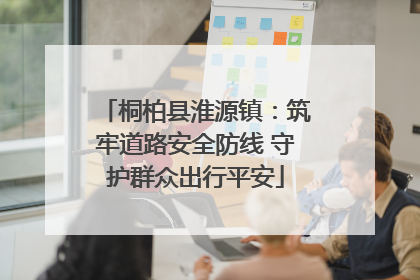 桐柏县淮源镇：筑牢道路安全防线 守护群众出行平安
