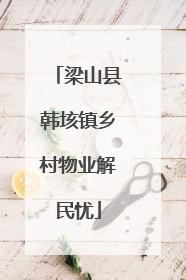 梁山县韩垓镇乡村物业解民忧