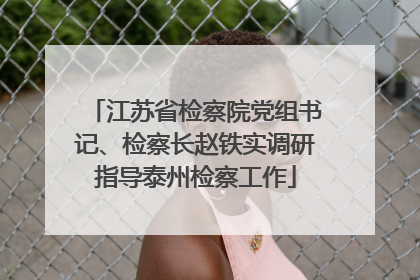 江苏省检察院党组书记、检察长赵铁实调研指导泰州检察工作