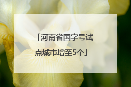 河南省国字号试点城市增至5个