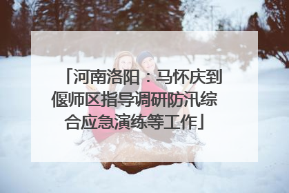 河南洛阳：马怀庆到偃师区指导调研防汛综合应急演练等工作