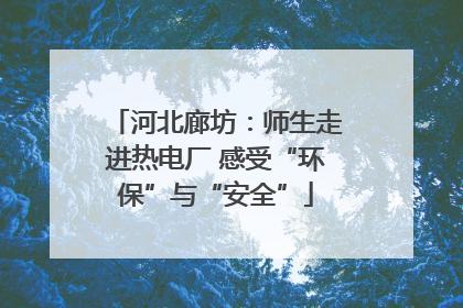 河北廊坊：师生走进热电厂 感受“环保”与“安全”