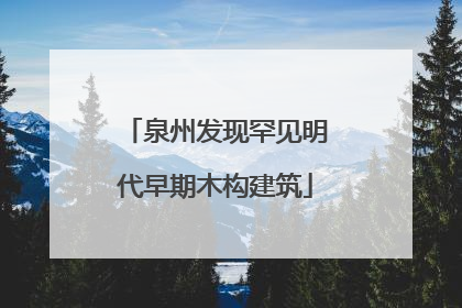 泉州发现罕见明代早期木构建筑