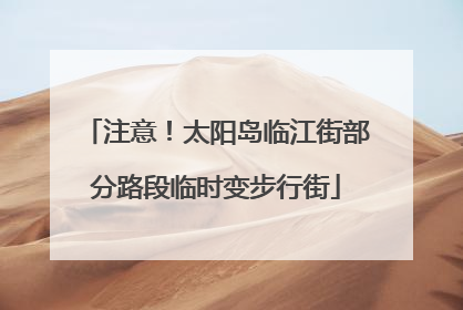 注意！太阳岛临江街部分路段临时变步行街