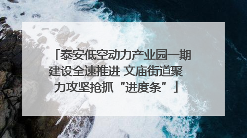 泰安低空动力产业园一期建设全速推进 文庙街道聚力攻坚抢抓“进度条”