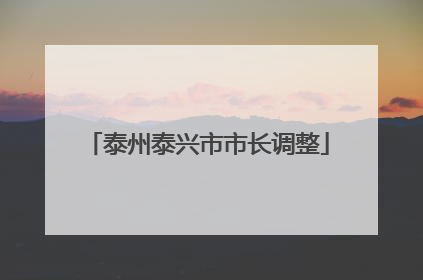 泰州泰兴市市长调整