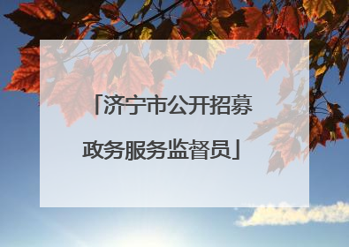 济宁市公开招募政务服务监督员