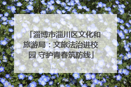 淄博市淄川区文化和旅游局：文旅法治进校园 守护青春筑防线