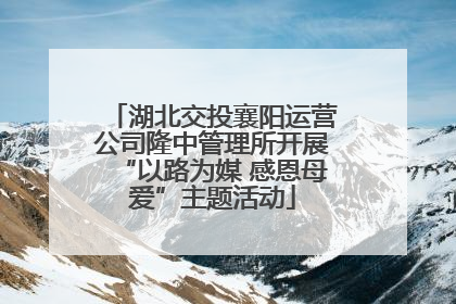 湖北交投襄阳运营公司隆中管理所开展“以路为媒 感恩母爱”主题活动