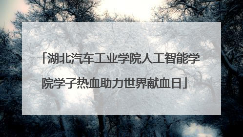 湖北汽车工业学院人工智能学院学子热血助力世界献血日