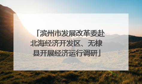 滨州市发展改革委赴北海经济开发区、无棣县开展经济运行调研