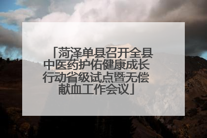 菏泽单县召开全县中医药护佑健康成长行动省级试点暨无偿献血工作会议