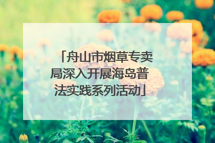 舟山市烟草专卖局深入开展海岛普法实践系列活动