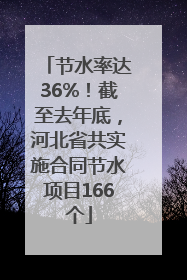 节水率达36%！截至去年底，河北省共实施合同节水项目166个