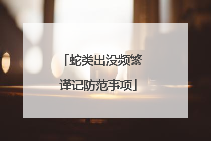蛇类出没频繁 谨记防范事项