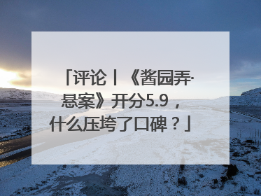 评论丨《酱园弄·悬案》开分5.9，什么压垮了口碑？