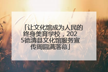让文化馆成为人民的终身美育学校，2025德清县文化馆服务宣传周圆满落幕