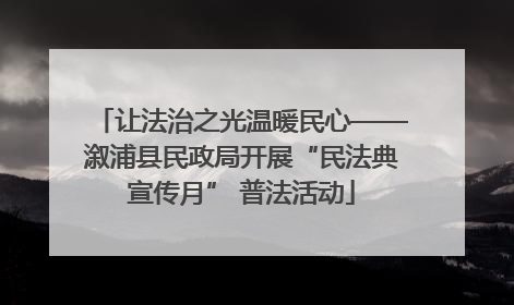 让法治之光温暖民心——溆浦县民政局开展“民法典宣传月” 普法活动