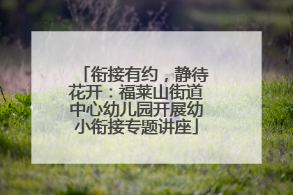衔接有约，静待花开：福莱山街道中心幼儿园开展幼小衔接专题讲座