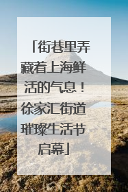 街巷里弄藏着上海鲜活的气息！徐家汇街道璀璨生活节启幕