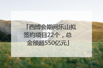 西博会期间乐山拟签约项目22个，总金额超550亿元