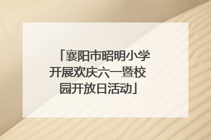 襄阳市昭明小学开展欢庆六一暨校园开放日活动