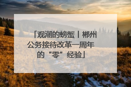 观潮的螃蟹丨郴州公务接待改革一周年的“零”经验