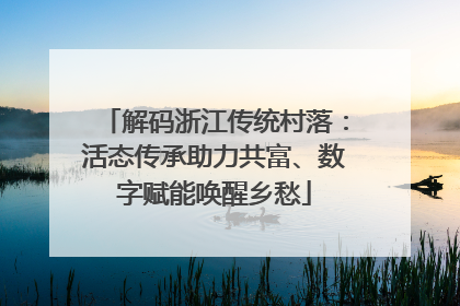 解码浙江传统村落：活态传承助力共富、数字赋能唤醒乡愁