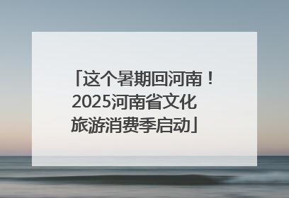 这个暑期回河南！2025河南省文化旅游消费季启动