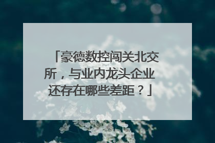豪德数控闯关北交所，与业内龙头企业还存在哪些差距？