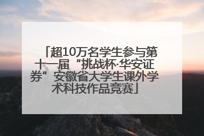 超10万名学生参与第十一届“挑战杯·华安证券”安徽省大学生课外学术科技作品竞赛
