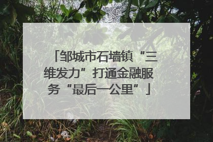 邹城市石墙镇“三维发力”打通金融服务“最后一公里”