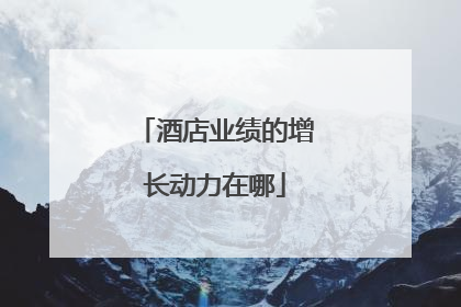 酒店业绩的增长动力在哪