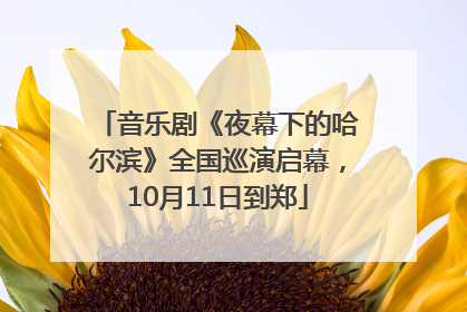 音乐剧《夜幕下的哈尔滨》全国巡演启幕，10月11日到郑