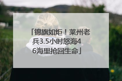 锦旗如炬！莱州老兵3.5小时怒海46海里抢回生命