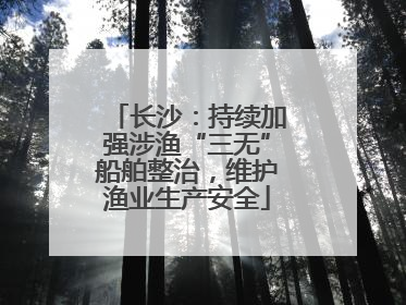长沙：持续加强涉渔“三无”船舶整治，维护渔业生产安全
