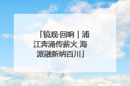 镜观·回响｜浦江奔涌传薪火 海派融新纳百川