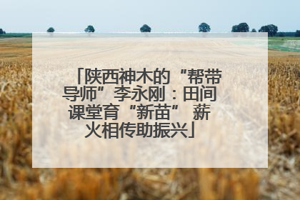 陕西神木的“帮带导师”李永刚:田间课堂育“新苗” 薪火相传助振兴