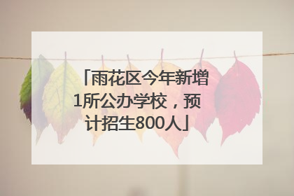 雨花区今年新增1所公办学校，预计招生800人
