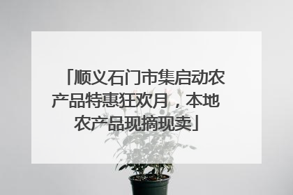 顺义石门市集启动农产品特惠狂欢月，本地农产品现摘现卖