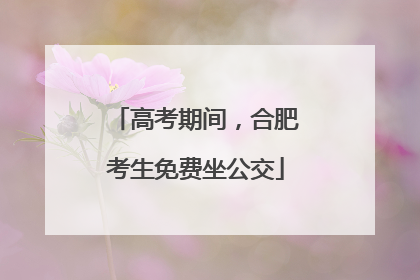 高考期间，合肥考生免费坐公交