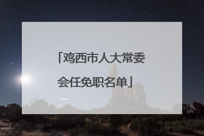 鸡西市人大常委会任免职名单