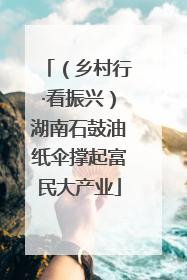（乡村行·看振兴）湖南石鼓油纸伞撑起富民大产业