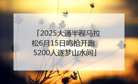 2025大通半程马拉松6月15日鸣枪开跑 5200人逐梦山水间