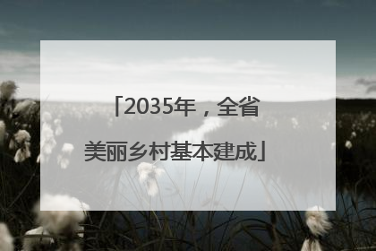 2035年，全省美丽乡村基本建成