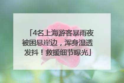 4名上海游客暴雨夜被困悬崖边，浑身湿透发抖！救援细节曝光