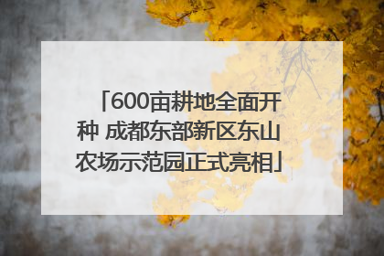 600亩耕地全面开种 成都东部新区东山农场示范园正式亮相