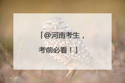@河南考生，考前必看！